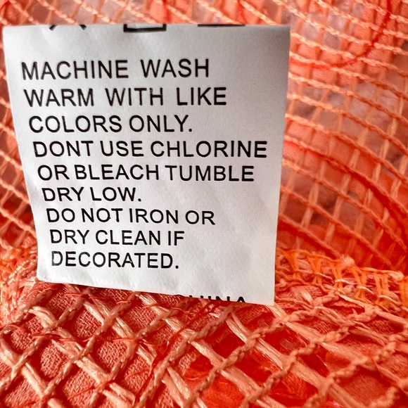 # A114  FT INC Y2K  Peach  Lace  Mesh  Peplum Top Festival Boho NWT Size  M - Picture 6 of 10